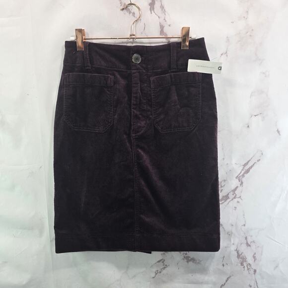 Anthropologie Dresses & Skirts - Anthropologie Skirt Womens XS Burgundy Purple Red Corduroy Maeve Colette